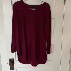 Eileen Fisher Rich Red Merino tunic sweater L